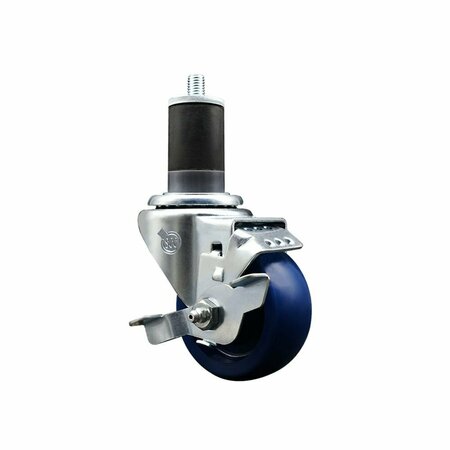 SERVICE CASTER 3'' Solid Poly Swivel 1-5/8'' Expanding Stem Caster with Brake SCC-EX20S314-SPUS-TLB-158